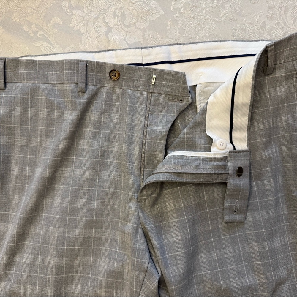 Lauren Ralph Lauren Black label Men’s 40x28 Gray Plaid Dress Pants‎ Flat Front - Picture 9 of 12